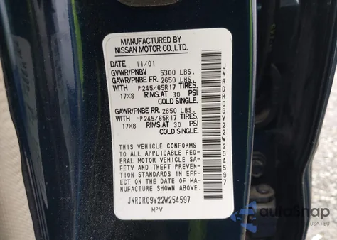 2002 Infiniti Qx4 Luxury из США, поврежденный, VIN JNRDR09Y22W254597